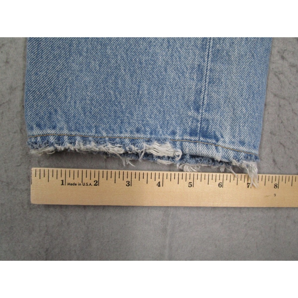 AGOLDE Womens 90s Mid Straight Distressed Button Fly Jeans Light Wash Size 24 - Picture 11 of 13